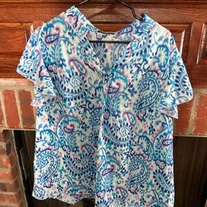 Shein Blouse- Paisley Print/Multi Color 3XL